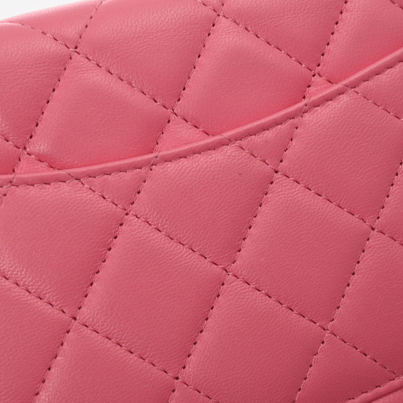Chanel Matelasse W Piece Chain Wallet Pink Lambskin Shoulder Bag - Picture 8 of 12